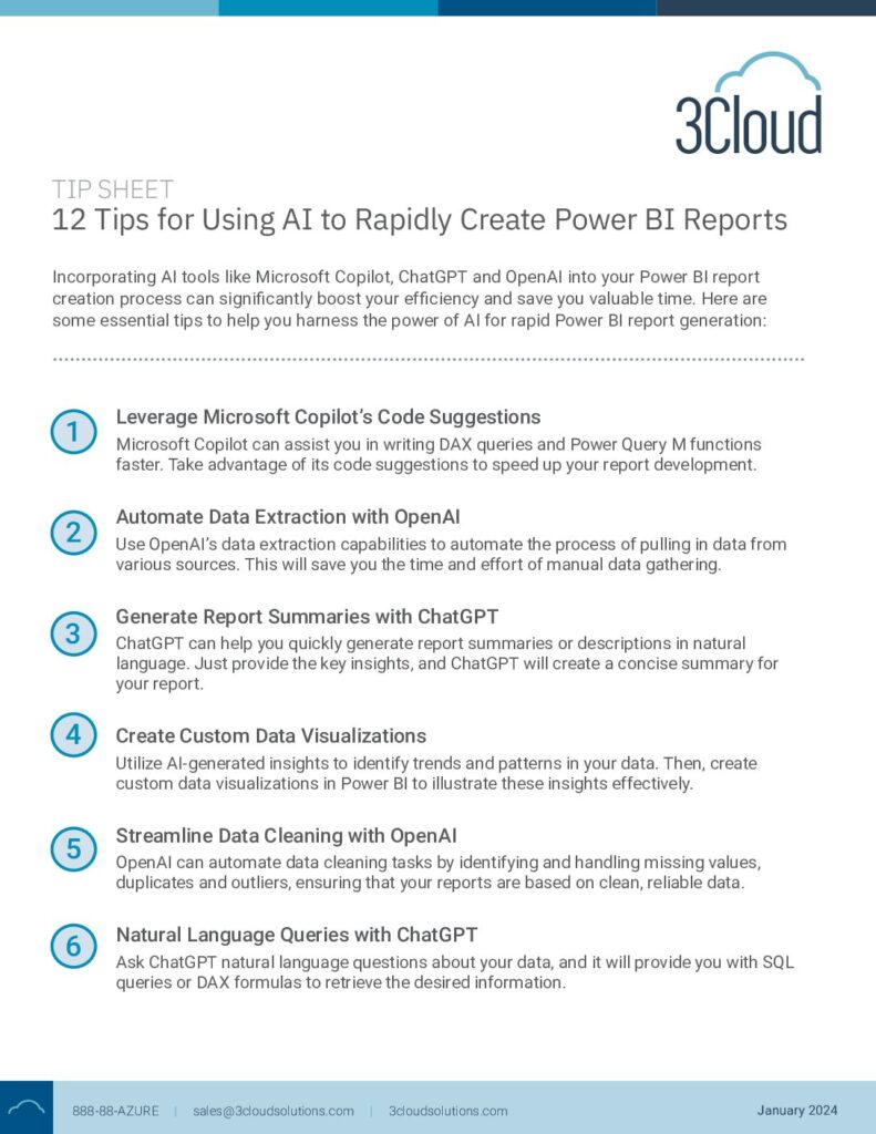 Tips for Using AI to Rapidly Create Power BI Reports