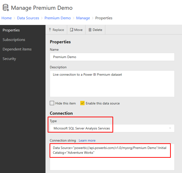 8 - Power BI Premium Connection String