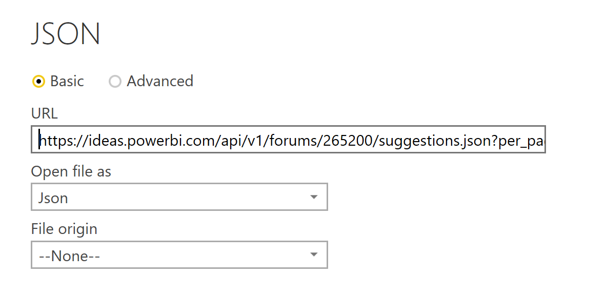 Power BI Import Web Data Using JSON Format