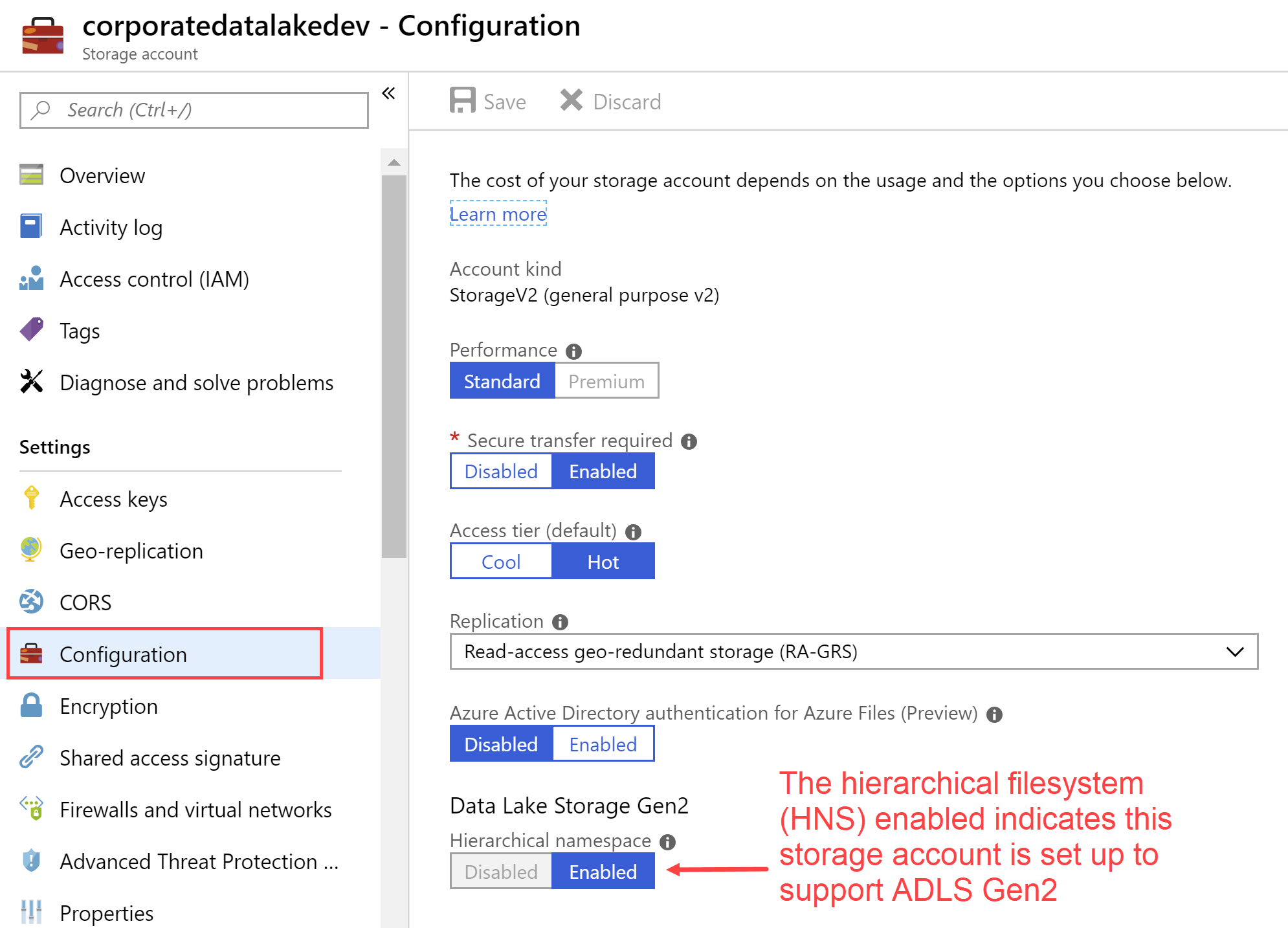 Azure Data Lake Configuration Properties