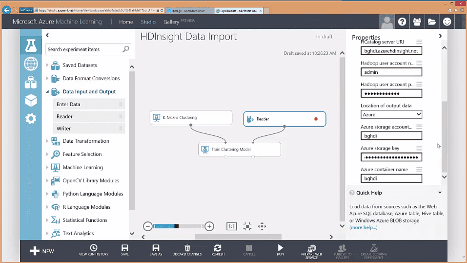 HDInsight with Azure ML