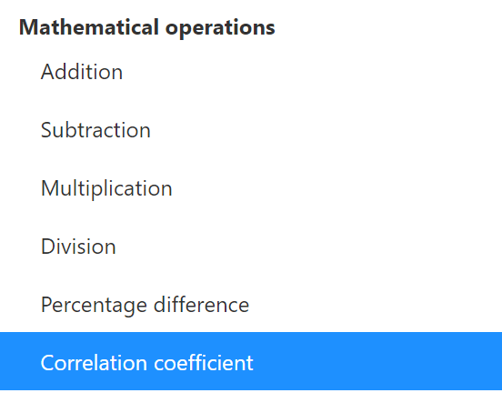 correlation coefficient