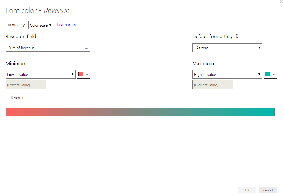 Font color Conditional formatting 2