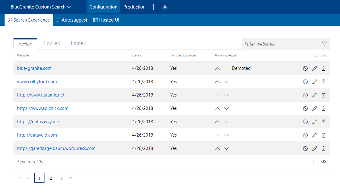 Search Configuration