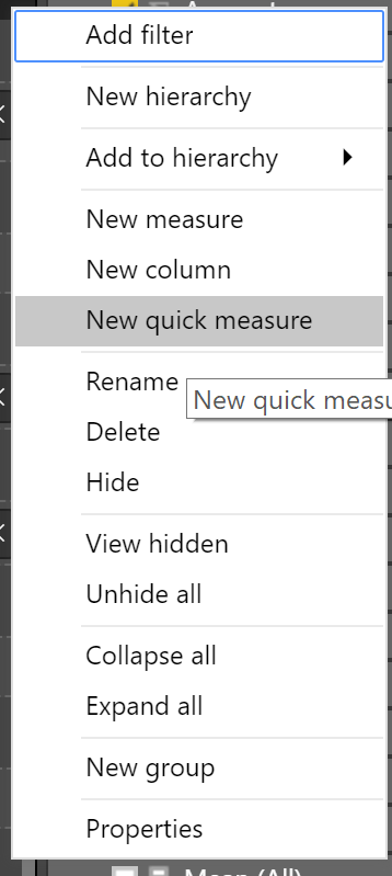 new quick measure