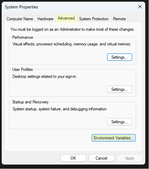Oracle Database image - system properties